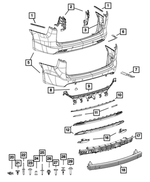 68312628AB - Frame, Bumper and Fascia: Rear Fascia, Export for Mopar Image