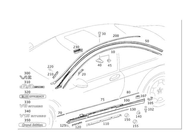 2098174220 - Trim and Lining: Identification Plate for Mercedes-Benz: C250, C300, C350, CL550, CL600, CL63 AMG, CL65 AMG, CLK320, CLK350, CLK500, CLK55 AMG, CLK550, CLK63 AMG, CLS500, CLS55 AMG, CLS550, CLS63 AMG, GL320, GL550, ML320, ML350, ML500, ML550, ML63 AMG, R320, R350, R500, S350, S400, S550, S600, S63 AMG Image image