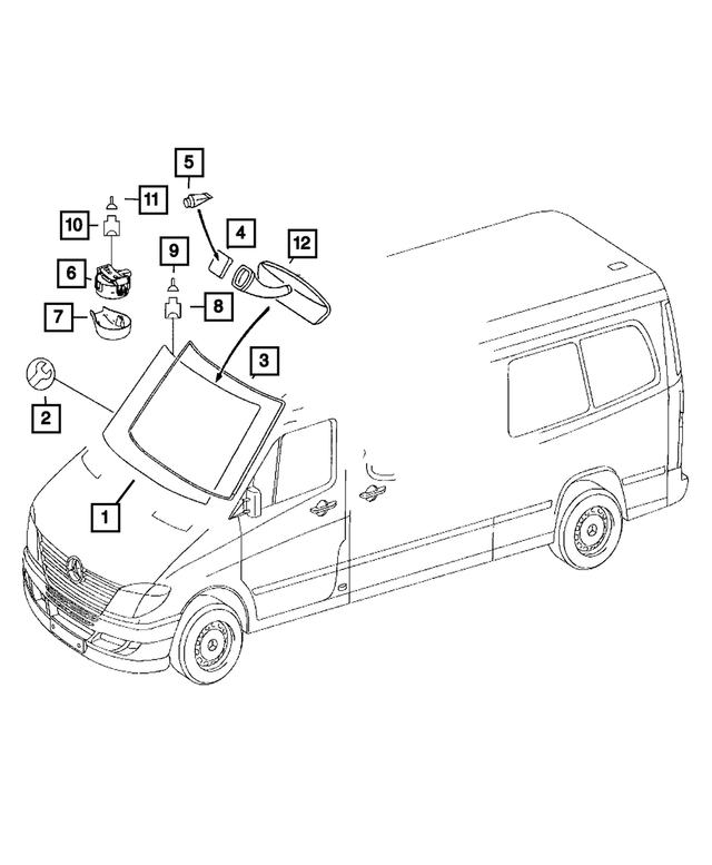 68018760AA - Body Sheet Metal Except Doors: Windshield for Mopar Image