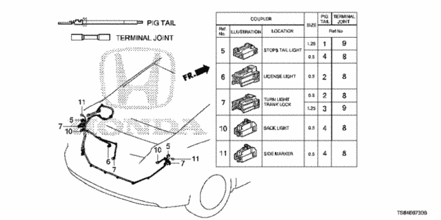 Electrical Connector (RR.) for 2012 Honda Civic #0