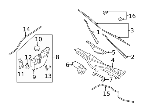 Wiper & Washer Components for 2011 Ford Crown Victoria #0