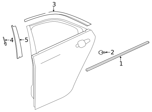 Exterior Trim - Rear Door for 2014 Cadillac ATS #0