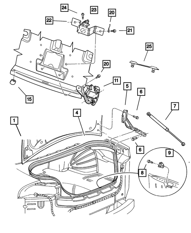 5003282AH - Body Sheet Metal Except Doors: Decklid for Mopar Image