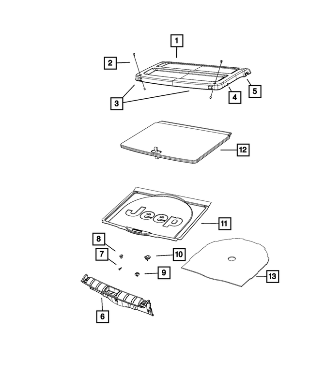 6DD80JXWAA - Interior Trim: Cargo Area Cover for Jeep: Renegade Image