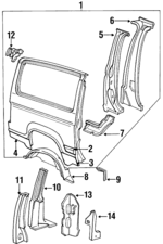 E7TZ9827841A - Body: Quarter Panel for Ford: Bronco II Image
