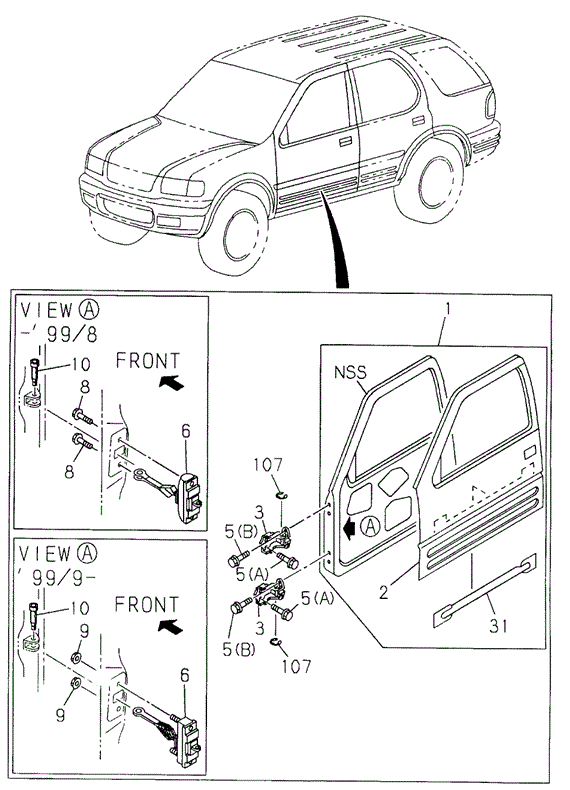 Front Door for 2000 Honda Passport #0