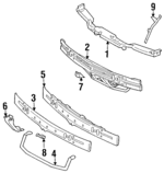 1246200272 - Cooling System: Upper Tie Bar for Mercedes-Benz Image