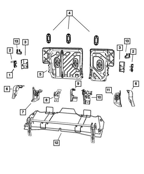 Rear Seats - Second Row - Adjusters, Recliners, Shields and Risers for 2009 Jeep Patriot #0