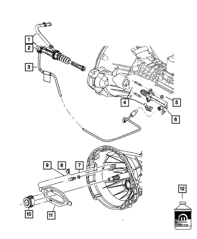 52125156AF - Clutch: Hydraulic Clutch Tube for Mopar Image