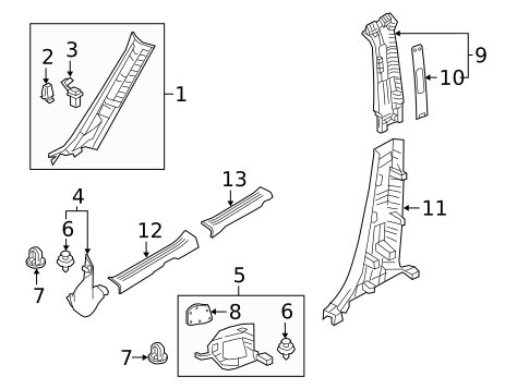 Interior Trim - Pillars for 2018 Mazda CX-9 #0