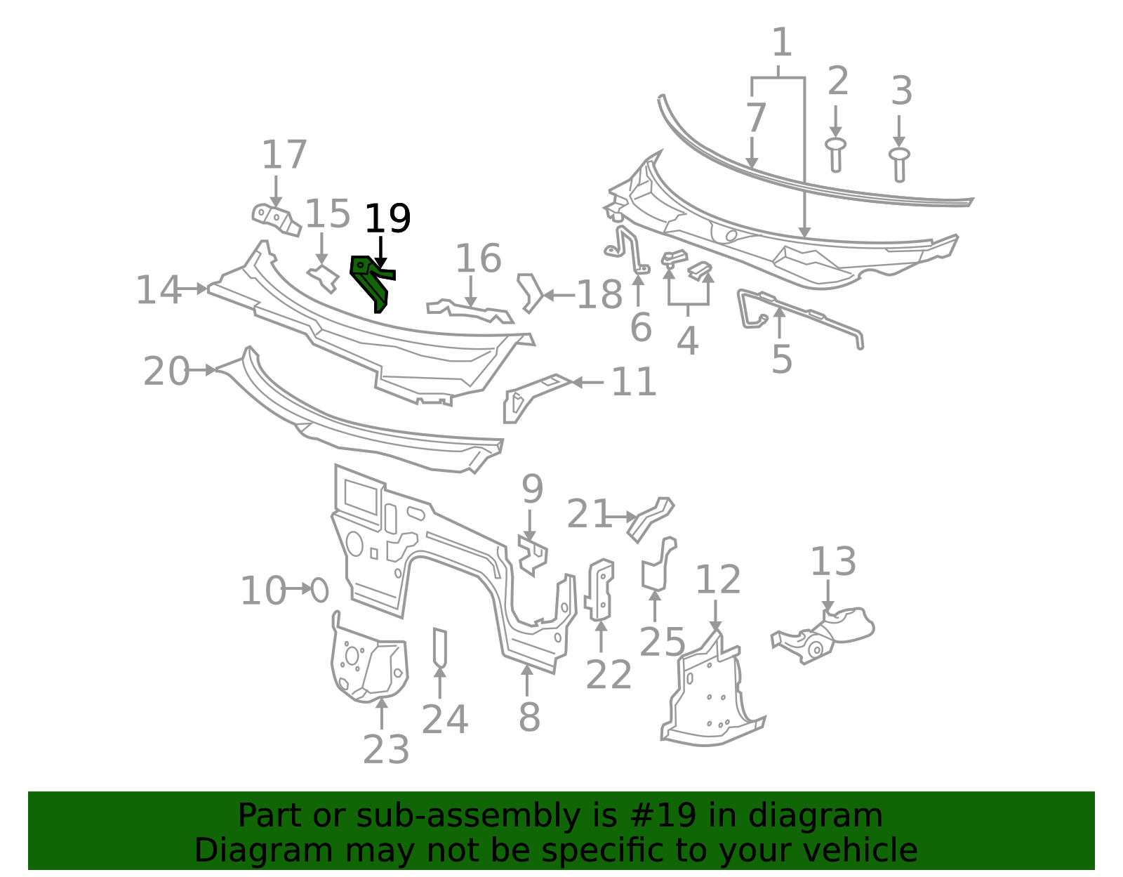 Plenium Bracket 2006-2010 GM Plenum Panel Mount Bracket 25806791 | Parts McElveen