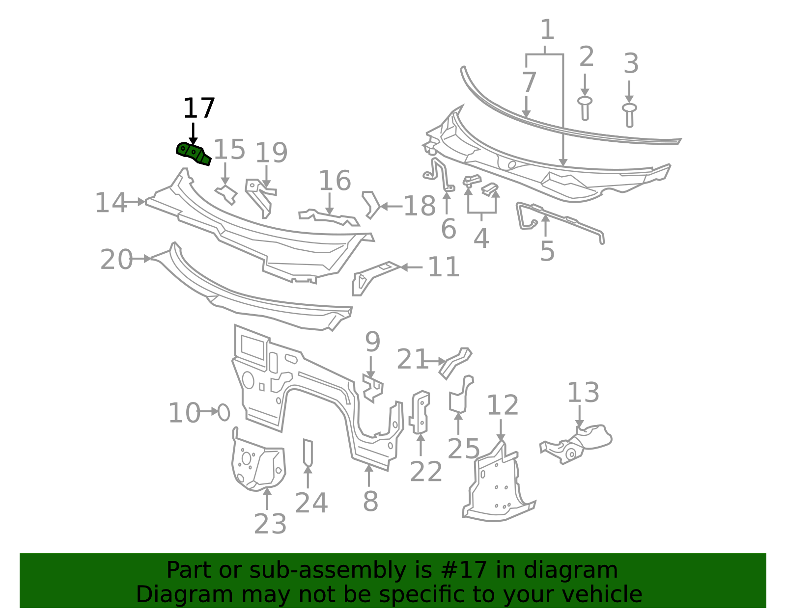 Plenium Bracket 2006-2010 GM Plenum Panel Mount Bracket 10350295 | QuirkParts