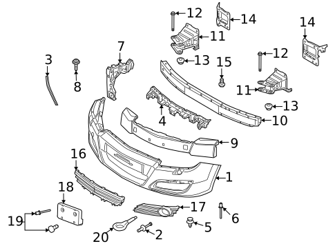 Bumper & Components - Front for 2008 Saturn Astra #0