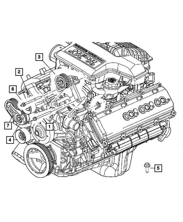 6507442AA - Cooling: Hex Screw And Washer for Mopar Image image
