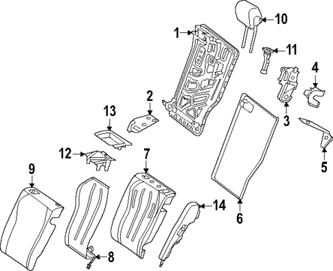 Rear Seat Components for 2024 Mercedes-Benz E450 #1