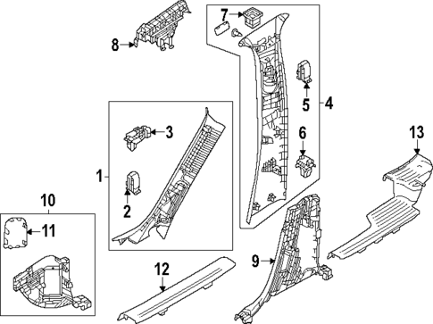Interior Trim - Pillars for 2024 Mazda CX-90 #0