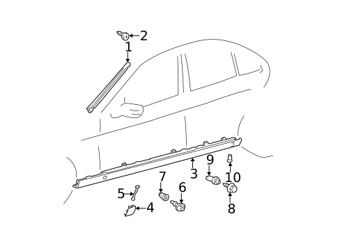 Exterior Trim - Pillars for 2002 Mercedes-Benz S 430 #0