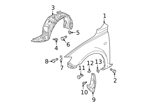 Fender & Components for 2008 Mazda 3 #0