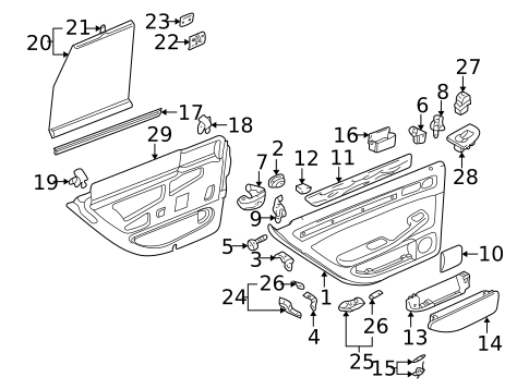 Interior Trim - Rear Door for 2000 Audi A6 Quattro #0