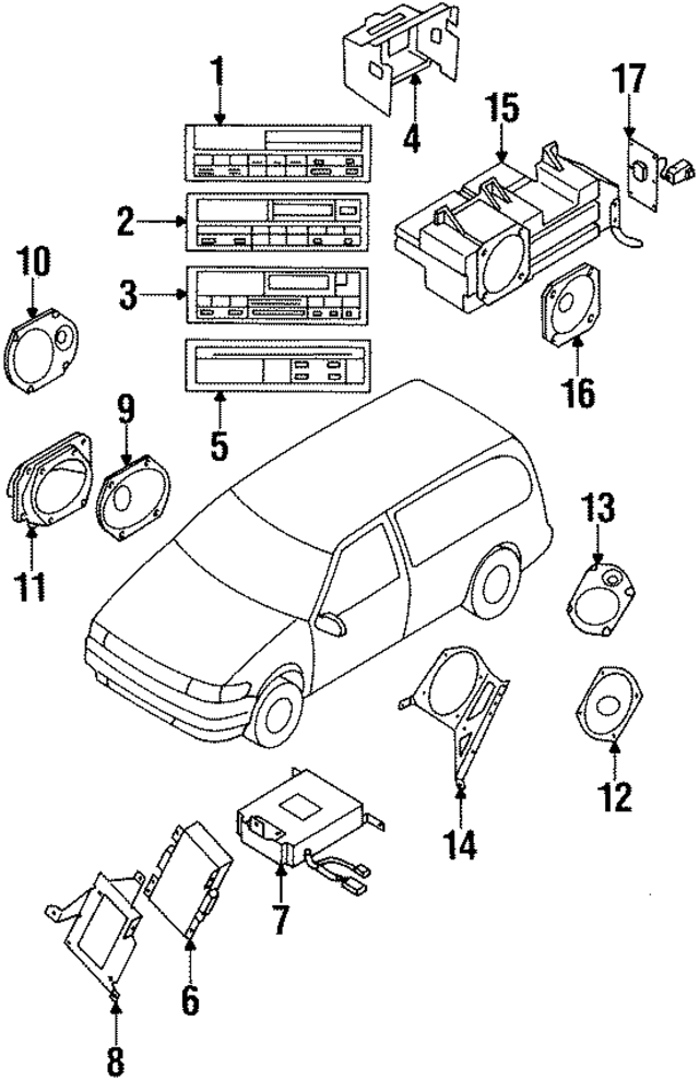 281560B320 - Body: Speaker for Nissan: Quest Image