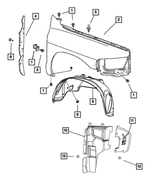 55276483AC - Body Sheet Metal Except Doors: Fender Mounting Bracket for Mopar Image