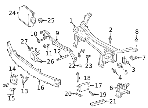 Radiator Support for 2016 Mercedes-Benz C 450 AMG&reg; #1