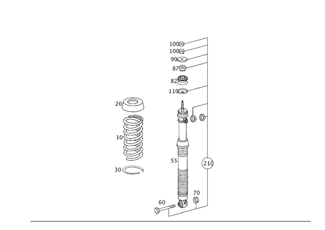 2033204413 - : Hydropneumatic Spring Leg for Mercedes-Benz Image