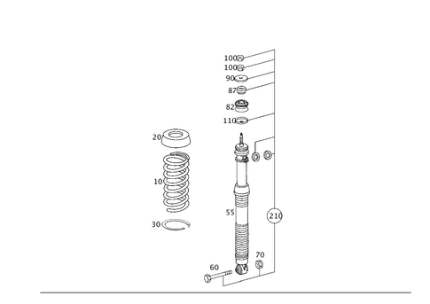 Rear Springs and Suspension Used with Self-Levelling Device for 2001 Mercedes-Benz C240 #0