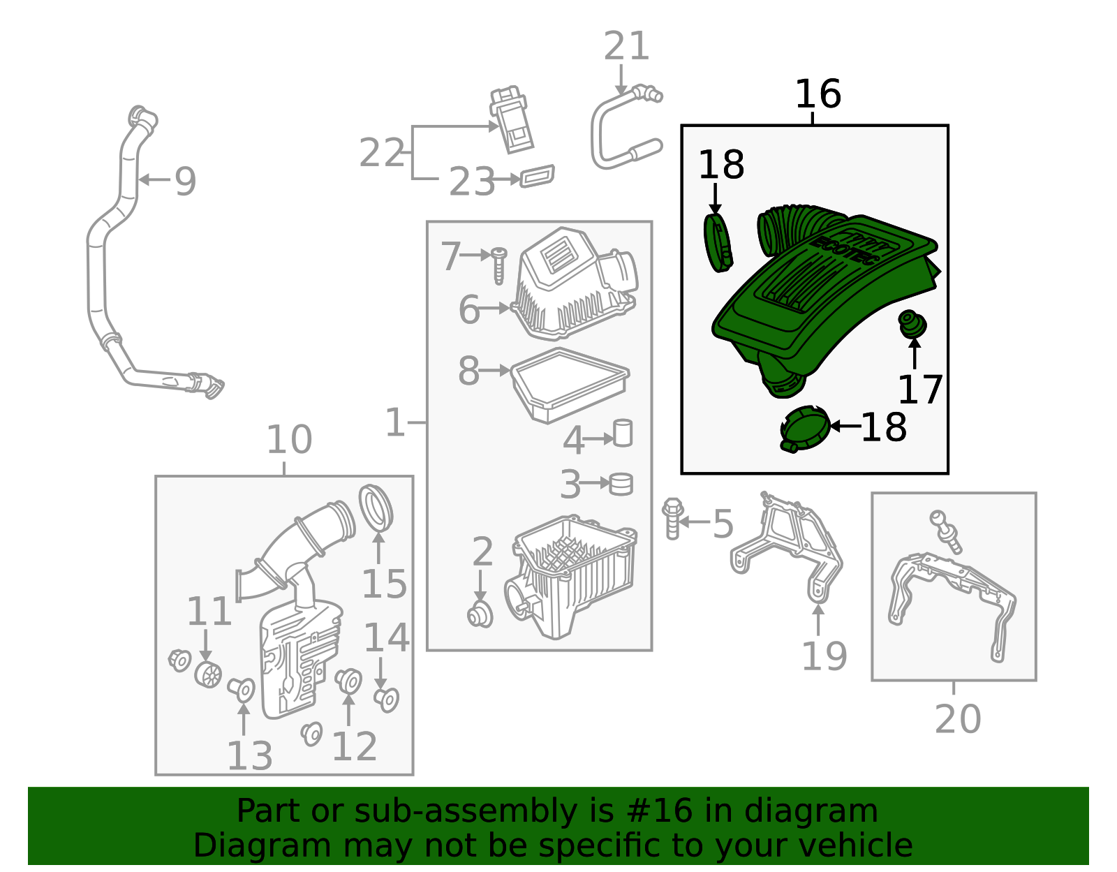 2010-2017 GM Air Cleaner Outlet Duct 20920721 GM | GMPartsDirect.com