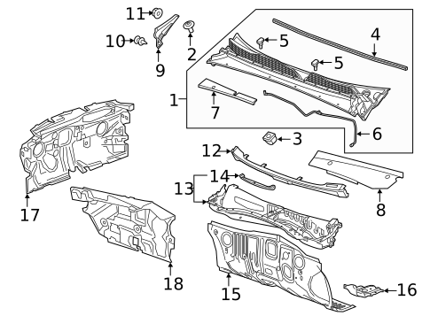 Cowl for 2024 Cadillac XT4 #0