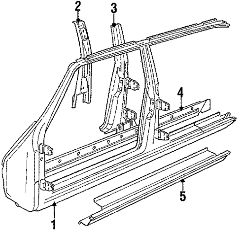 Center Pillar & Rocker for 1987 BMW L7 #0