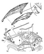 55396863AA - Body Sheet Metal Except Doors: Hood To Plenum Seal, Left for Mopar Image