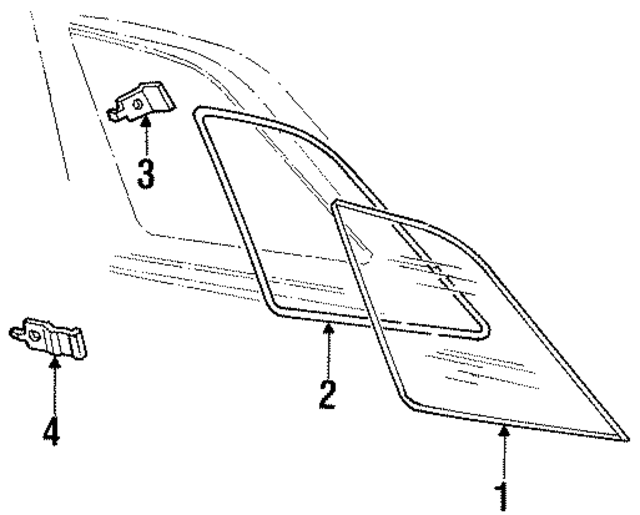 E7ZZ6129711B - Body: Quarter Glass for Ford: Mustang Image