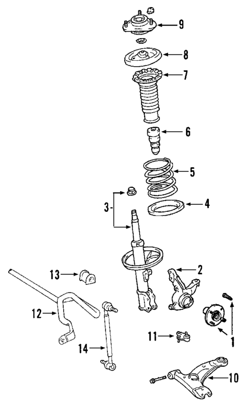 Front Suspension for 2009 Toyota Highlander #0