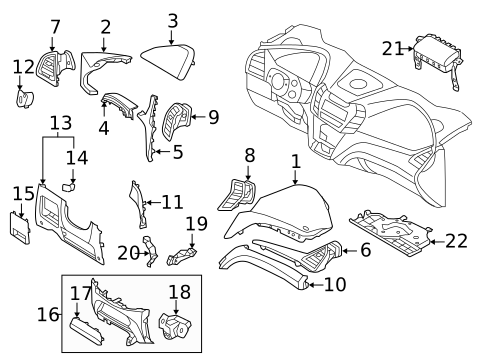 Instrument Panel Components for 2017 Hyundai Santa Fe #0