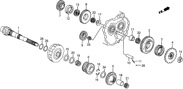 AT Countershaft 2WD for 1988 Honda Civic #0
