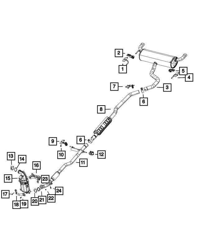 68185861AJ - : Exhaust Muffler And Tailpipe for Mopar Image