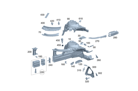 Wheel Well, Front Axle Carrier for 1991 Mercedes-Benz 350 SD #0