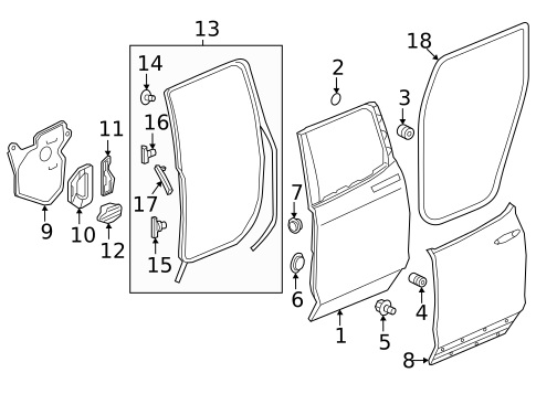 Door & Components for 2017 Honda Ridgeline #0