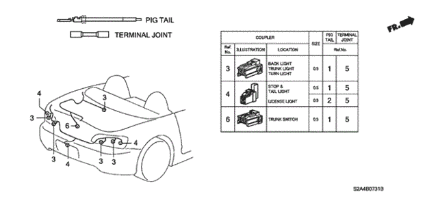 Electrical Connector (RR.) (2) for 2004 Honda S2000 #0