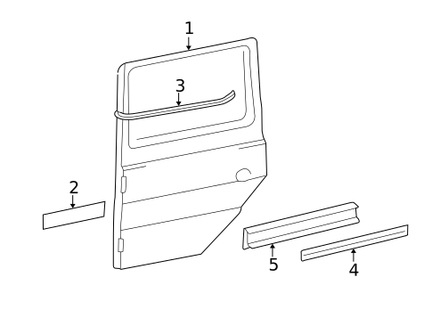 Exterior Trim - Rear Door for 2009 Mercedes-Benz G550 #0