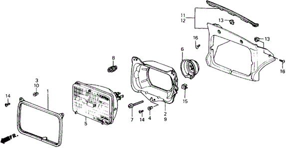 Headlight for 1988 Honda Prelude #0