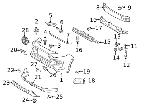 Bumper & Components - Front for 2020 Toyota RAV4 #1
