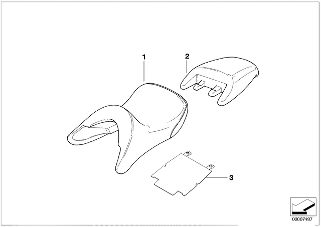 52532324388 - : Seat Adjustable Rear - Black for BMW-Motorrad Image