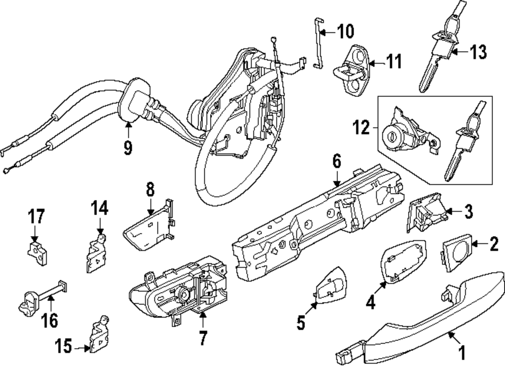 Cylinder & Keys - Nissan (K9810-7LF0A)