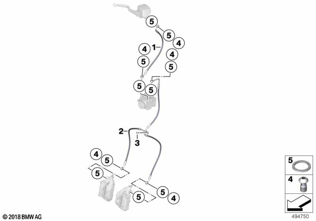 34328566206 - Brakes: Brake Line for Front Brake Circuit -  for BMW-Motorrad Image image