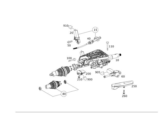 2124601616 - : Steering Column for Mercedes-Benz Image