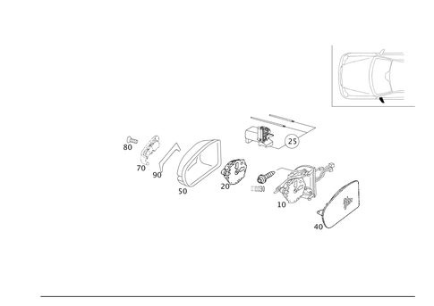 Outside Rear View Mirror, on the Left for 2001 Mercedes-Benz C240 #0