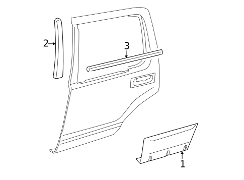 Exterior Trim - Rear Door for 2007 Mercury Mountaineer #0