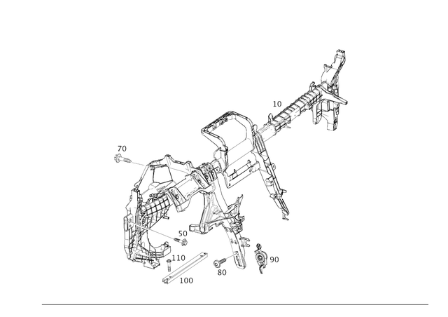 2136808407 - Front-End Assembly, Front Panel: Crossmember for Mercedes-Benz: AMG GT 43, AMG GT 53, AMG GT 63, AMG GT 63 S, AMG GT 63 S E Performance, CLS450, CLS53 AMG, E300, E350, E43 AMG, E53 AMG, E63 AMG S Image image